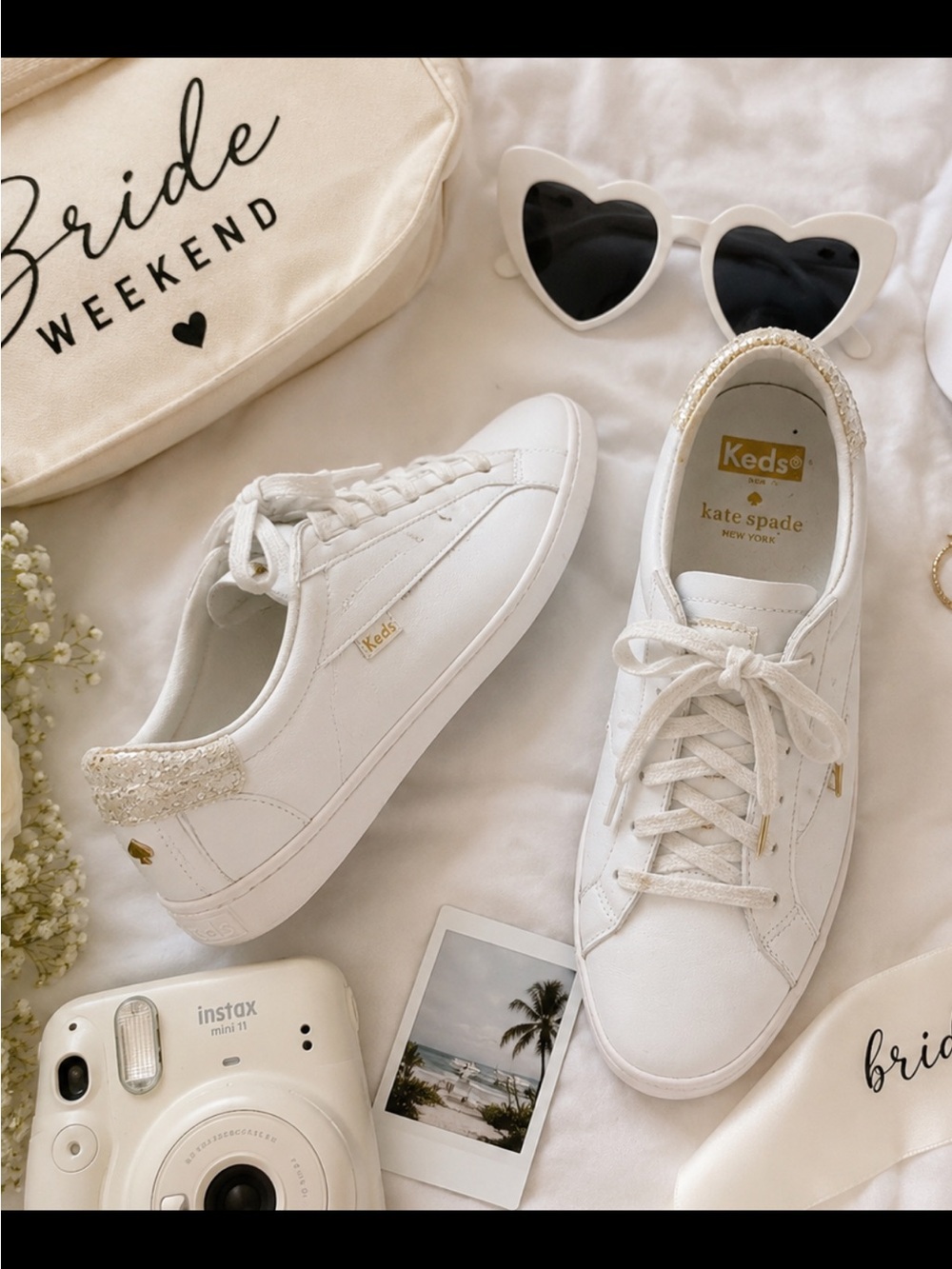 Bride Weekend Keds x Kate Spade Glitter Heel Leather Sneakers |Wedding Reception